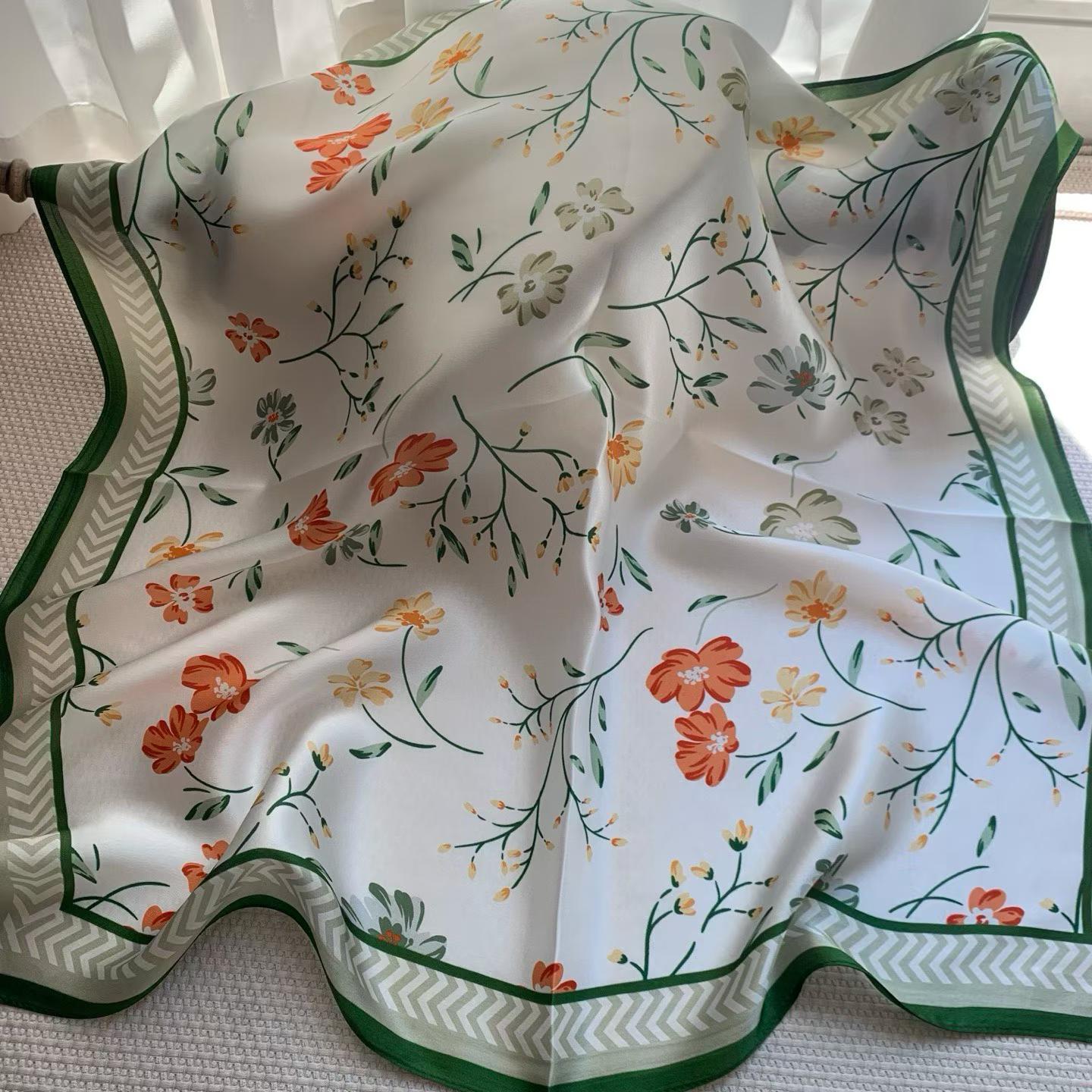 65*65cm 100% natural square silk scarf