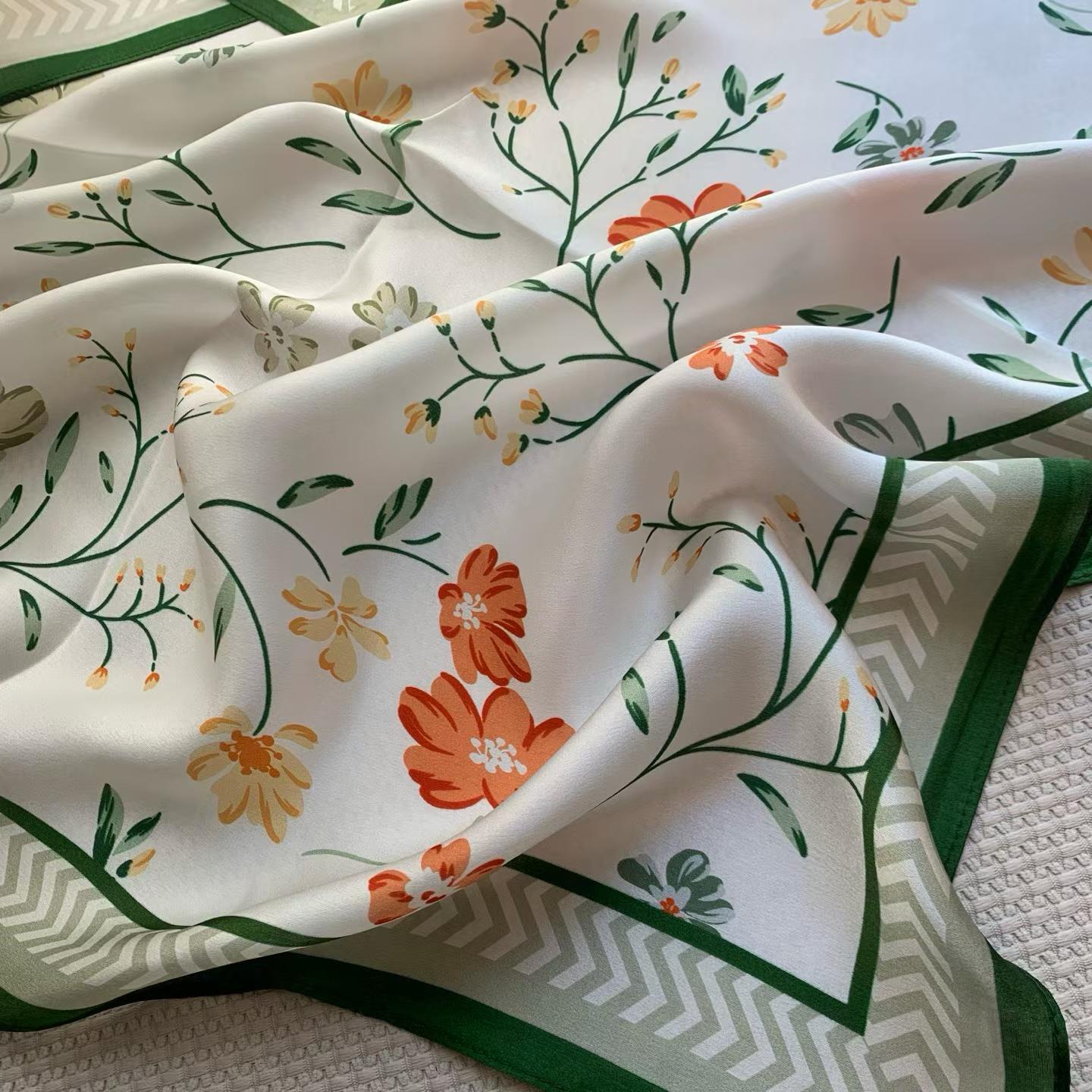 65*65cm 100% natural square silk scarf