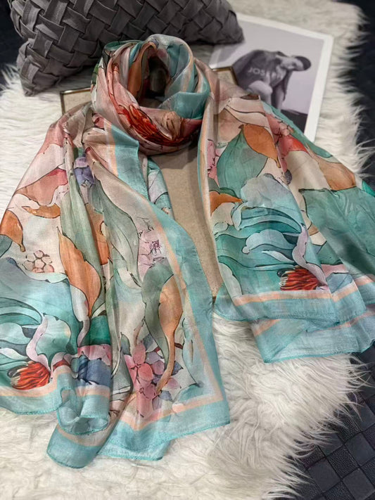 2026 New Women Mulberry Silk Scarf 176*110cm