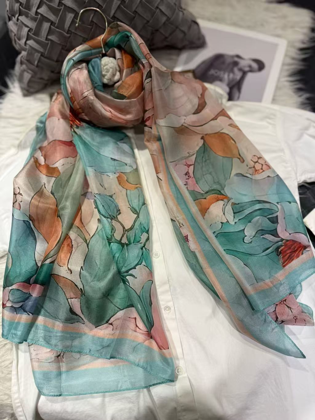 2026 New Women Mulberry Silk Scarf 176*110cm