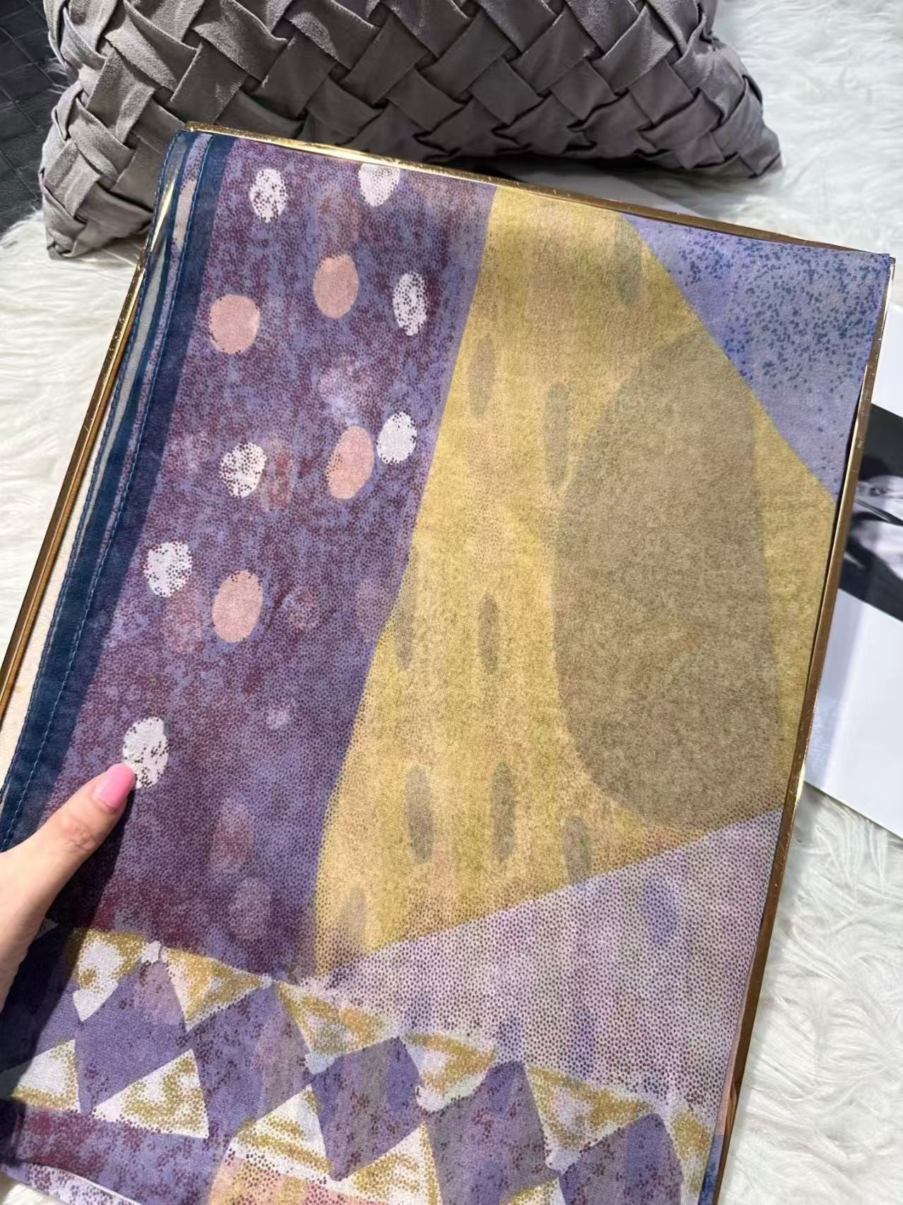 Purple pink 100%Mulberry Silk Chiffon Long Scarf 180*110cm