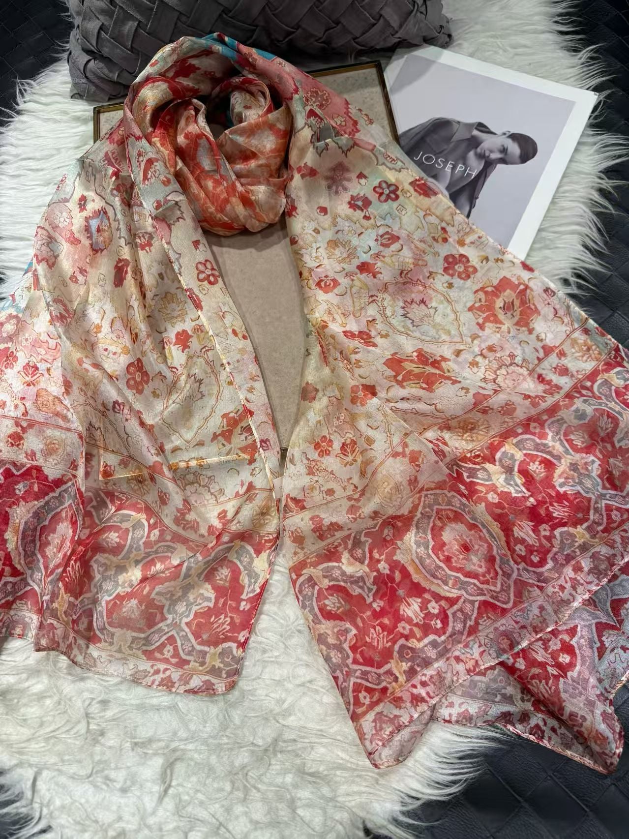 2026 New 100% Mulberry Silk Chiffon Scarf 180*110cm