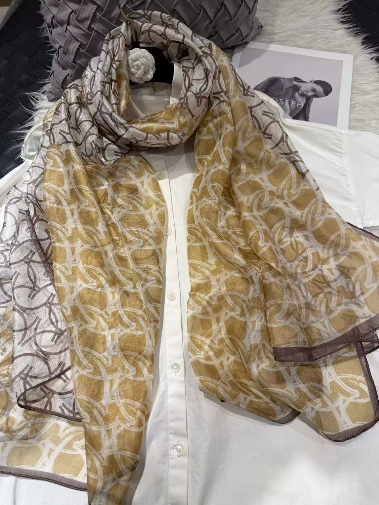 2026 New 100% Mulberry Silk Chiffon Scarf 180*110cm