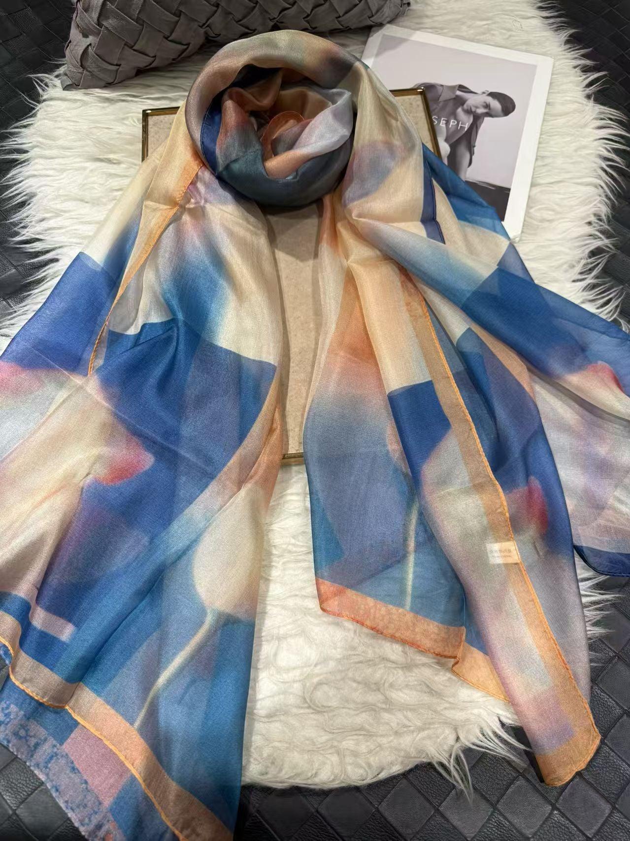 2026 New 100% Mulberry Silk Chiffon Scarf 180*110cm