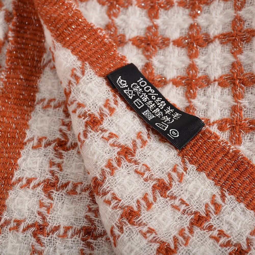 Colorful plaid wool scarf 185*38cm