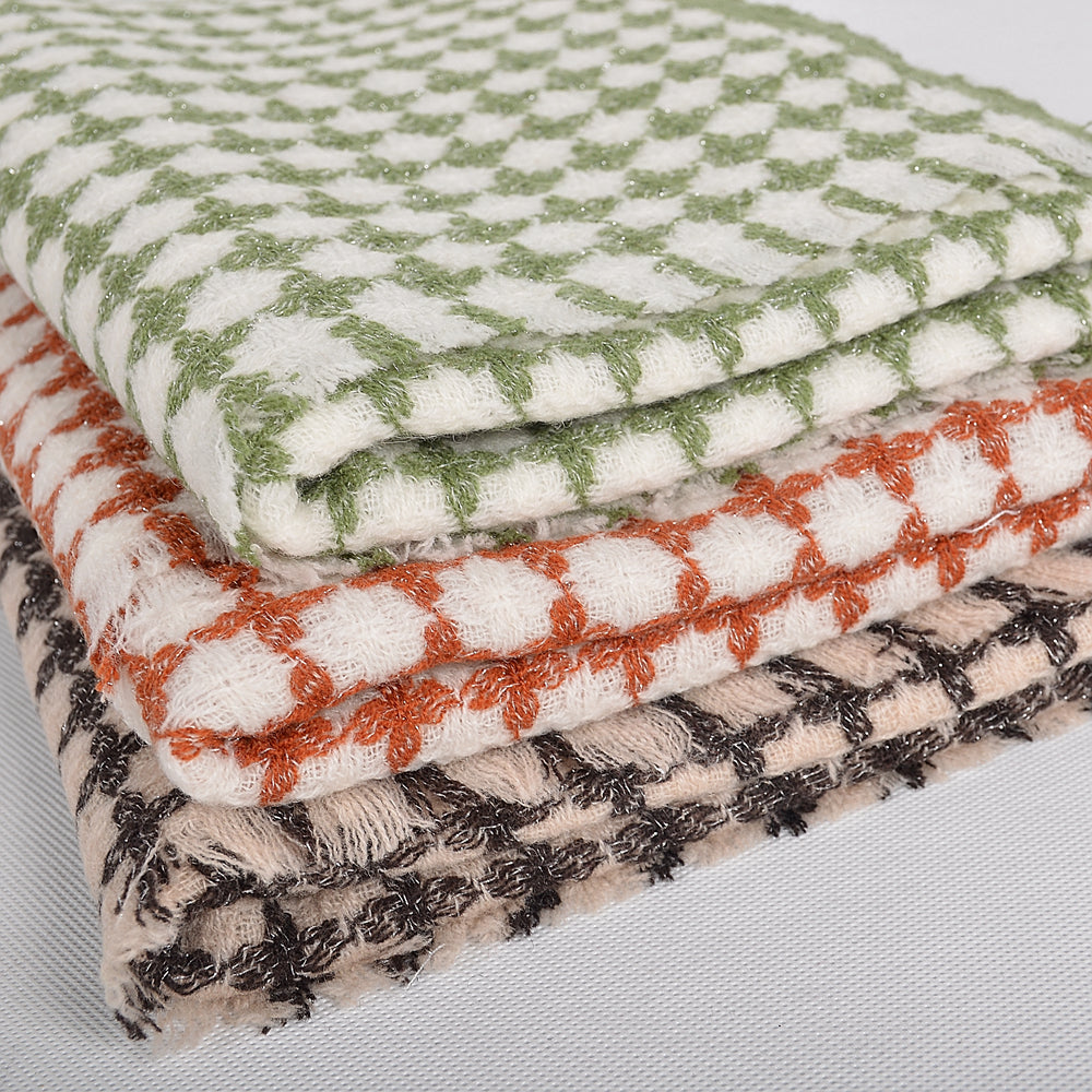 Colorful plaid wool scarf 185*38cm