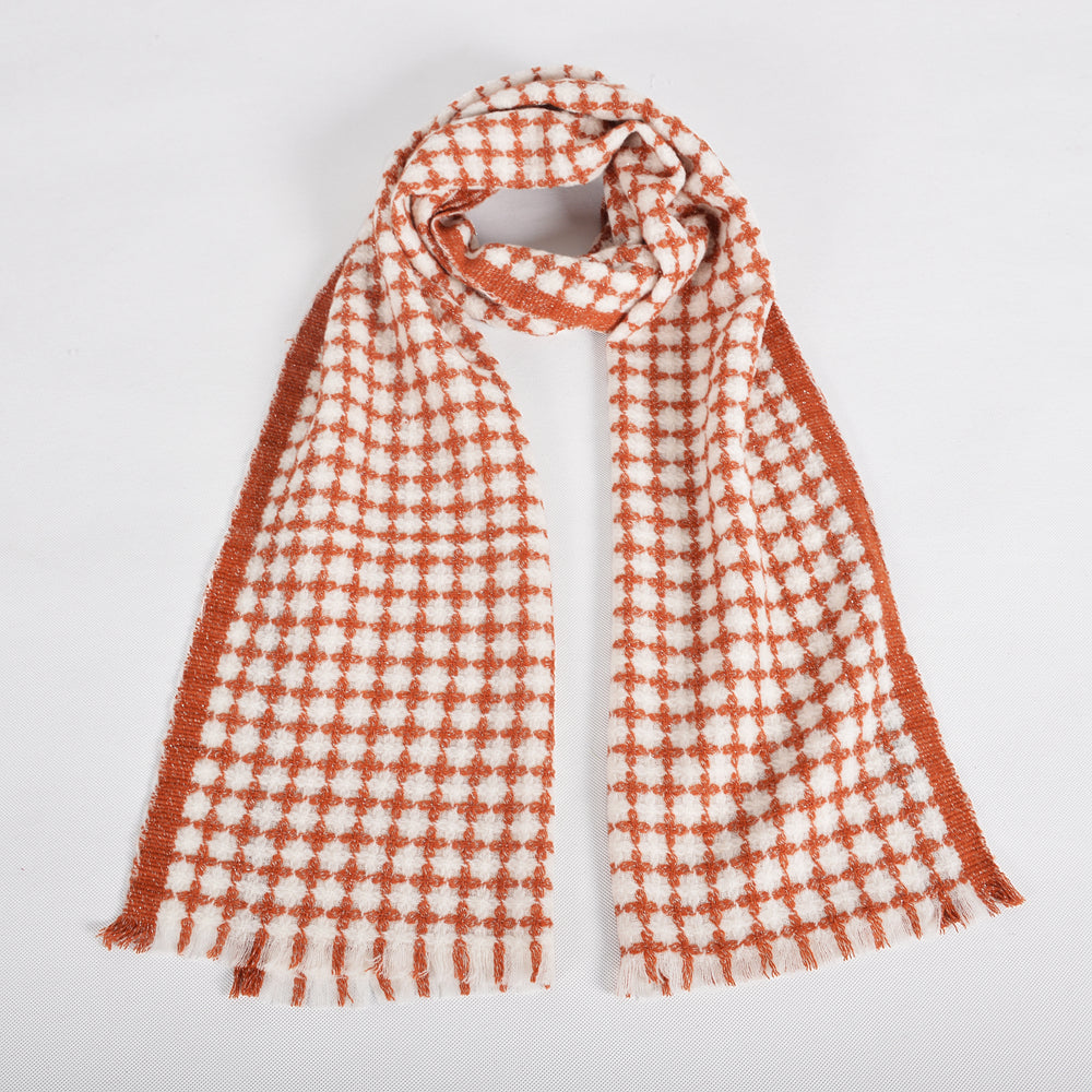 Colorful plaid wool scarf 185*38cm