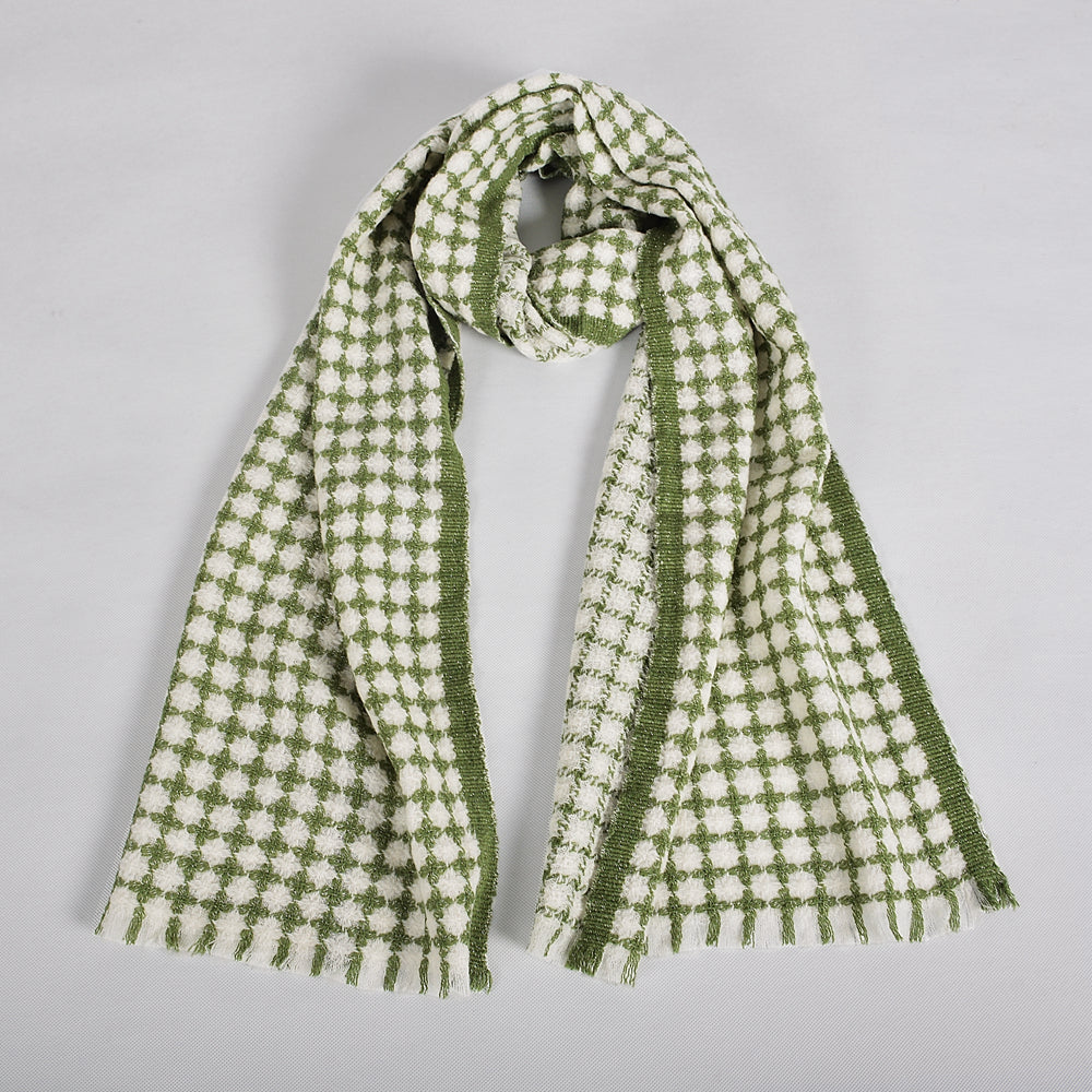 Colorful plaid wool scarf 185*38cm