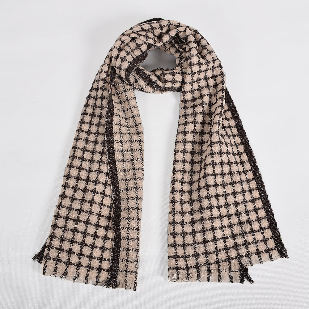 Colorful plaid wool scarf 185*38cm