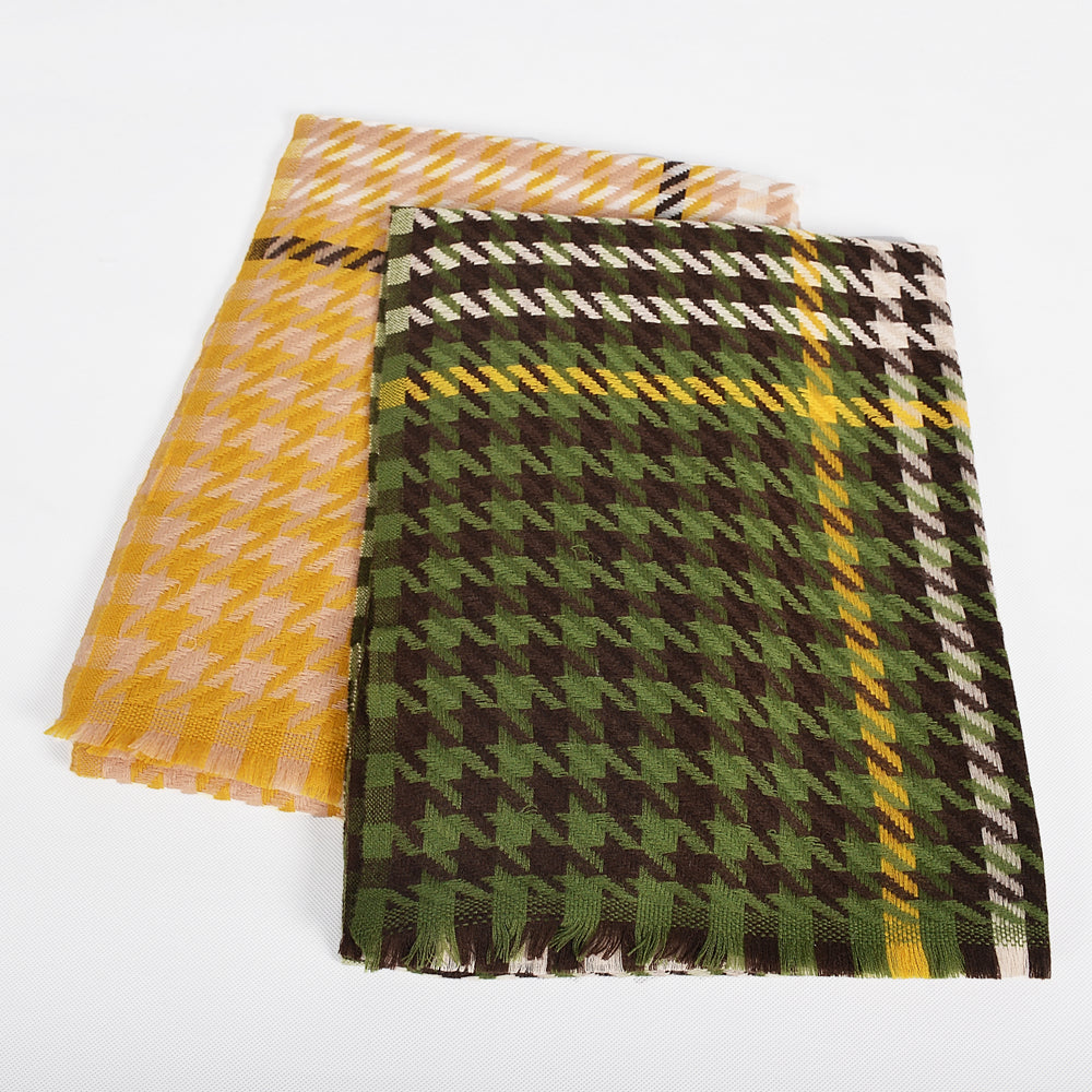 Houndstooth wool scarf 200*62cm
