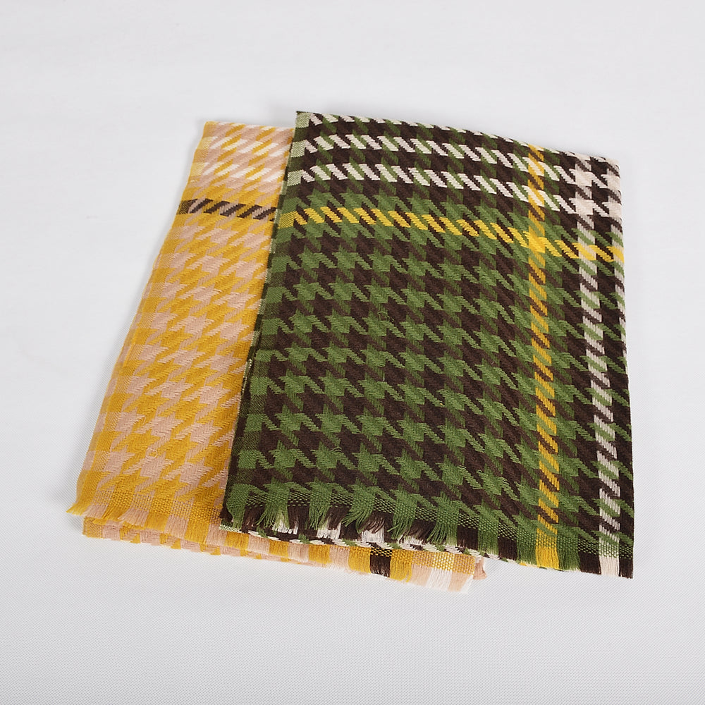 Houndstooth wool scarf 200*62cm