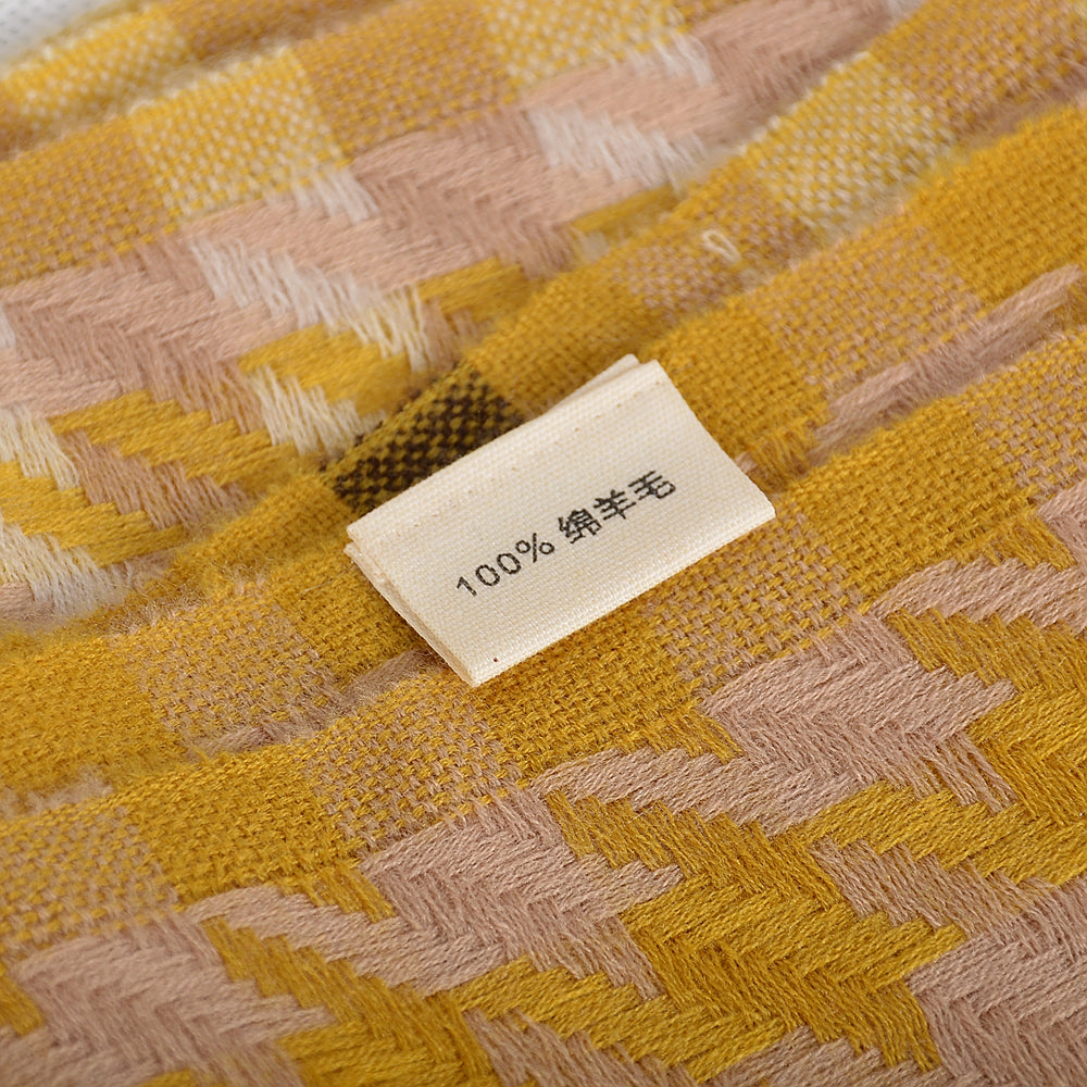 Houndstooth wool scarf 200*62cm