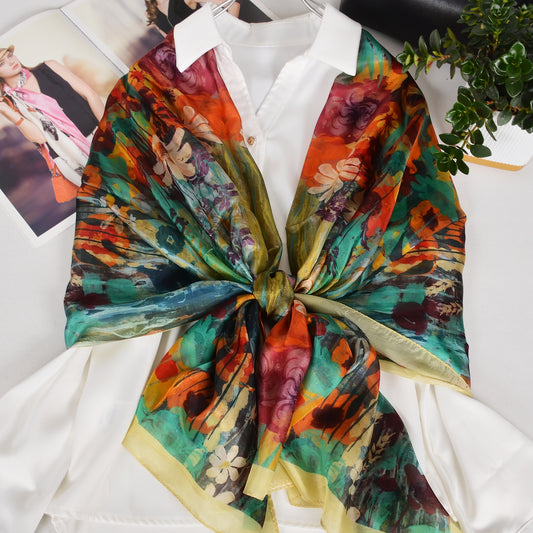 2025 Bysifa women 100% Mulberry Silk Scarf 176*110cm