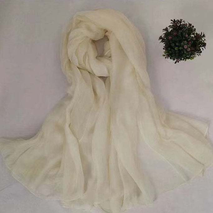 100% Long Silk Scarf solid color 200*140cm