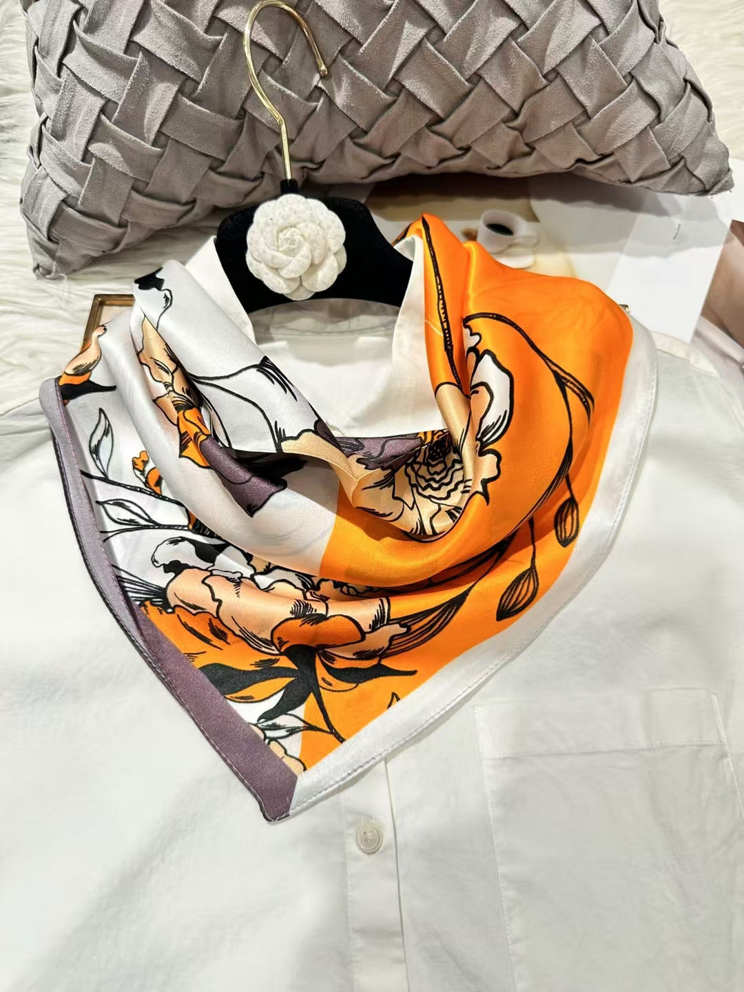 65*65cm 100% natural square silk scarf 65BH