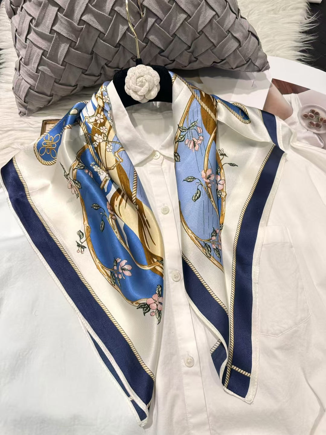 65*65cm 100% natural square silk scarf 65BH