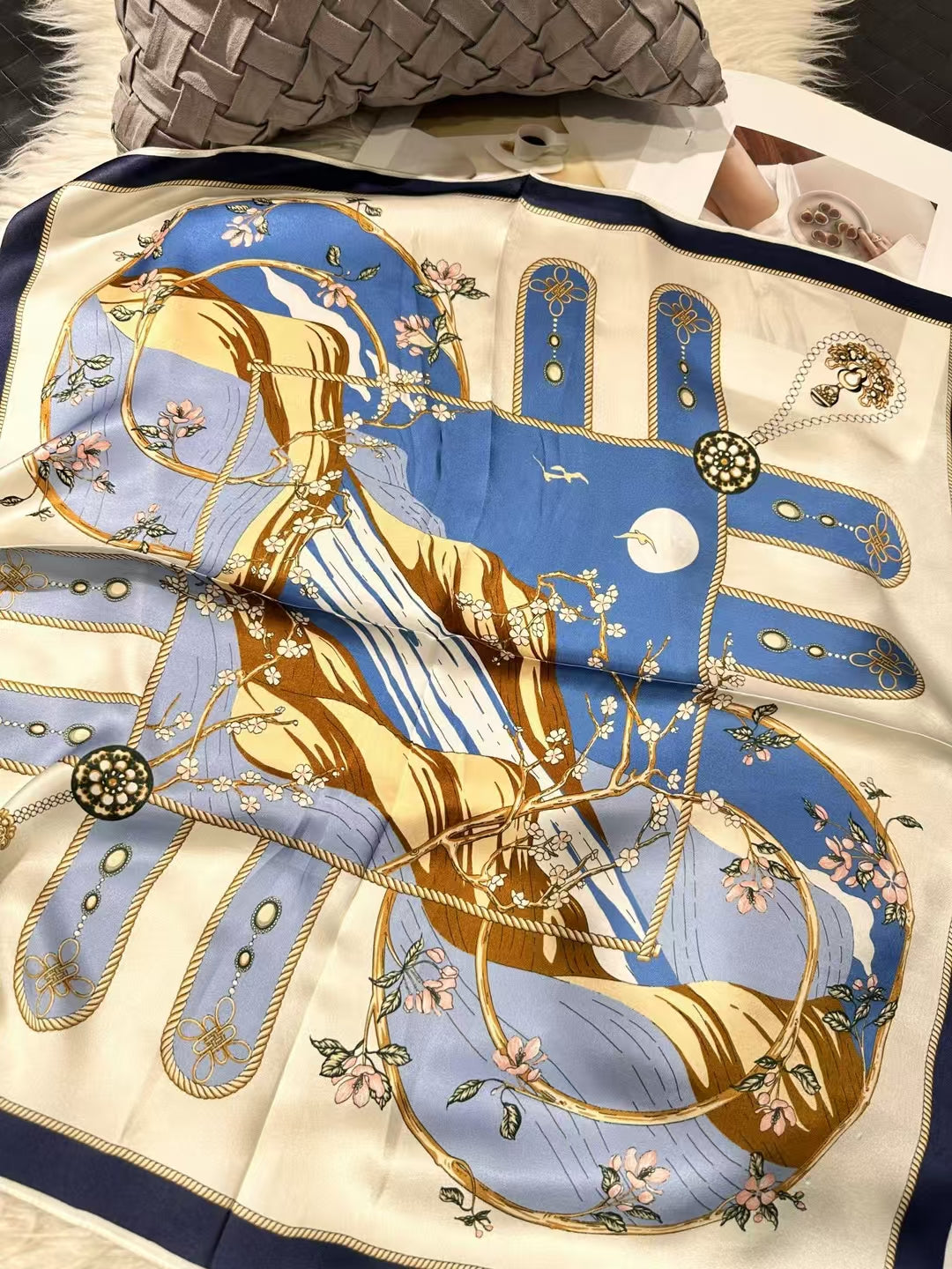 65*65cm 100% natural square silk scarf 65BH
