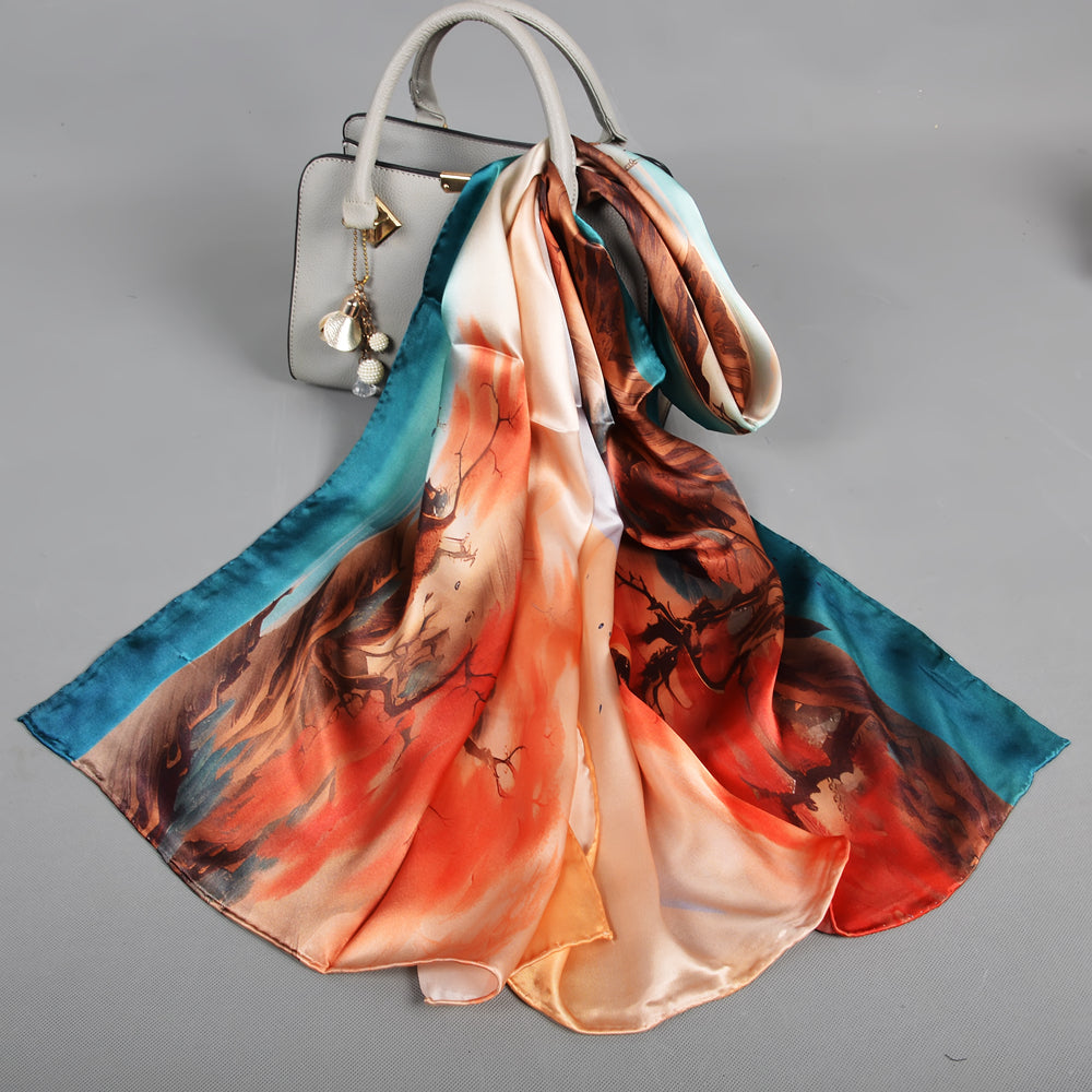 2024 New 100% Mulberry silk Scarf 175*52cm