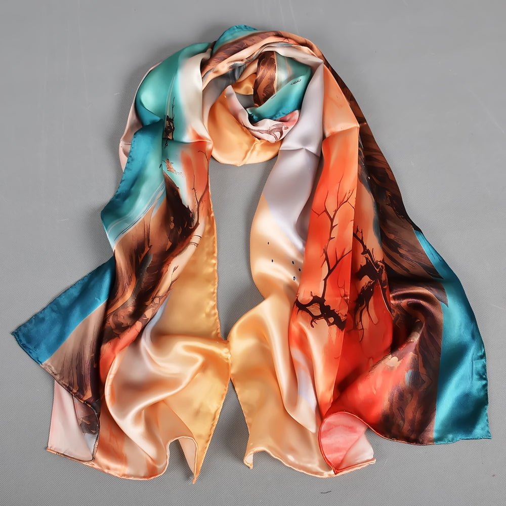 2024 New 100% Mulberry silk Scarf 175*52cm