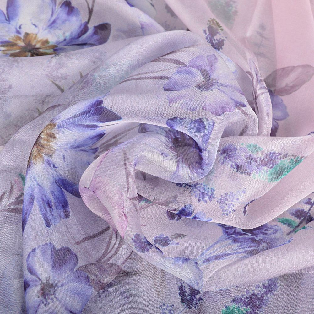 Purple pink 100% Mulberry Silk Chiffon Scarf 180*110cm