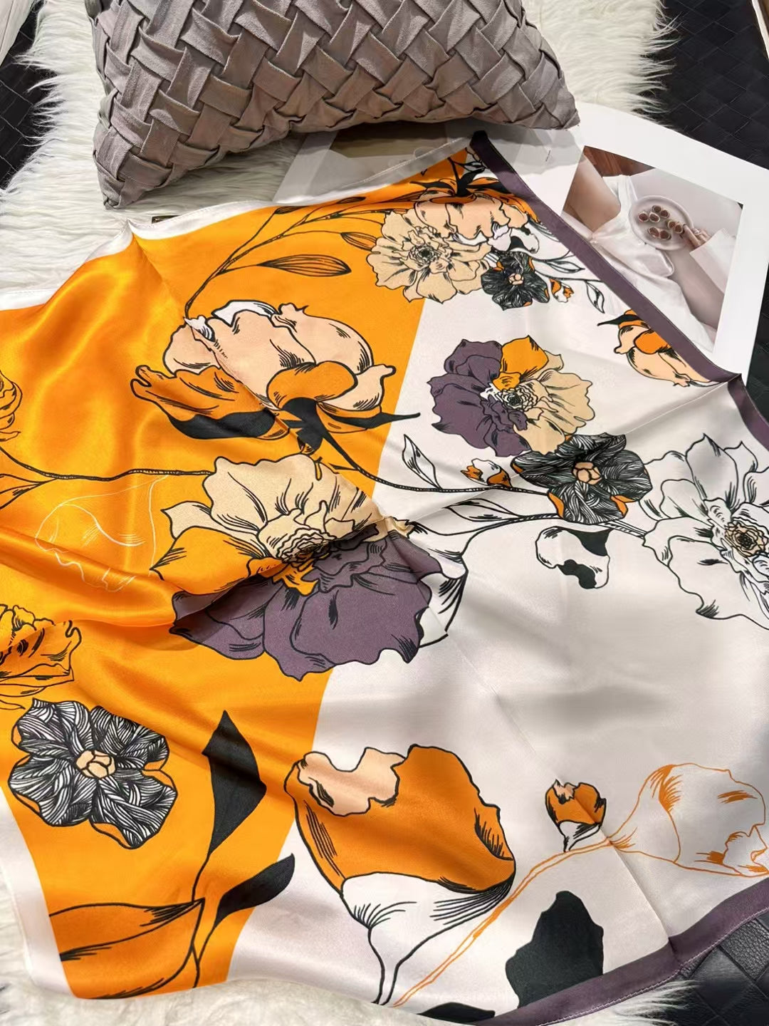 65*65cm 100% natural square silk scarf 65BH