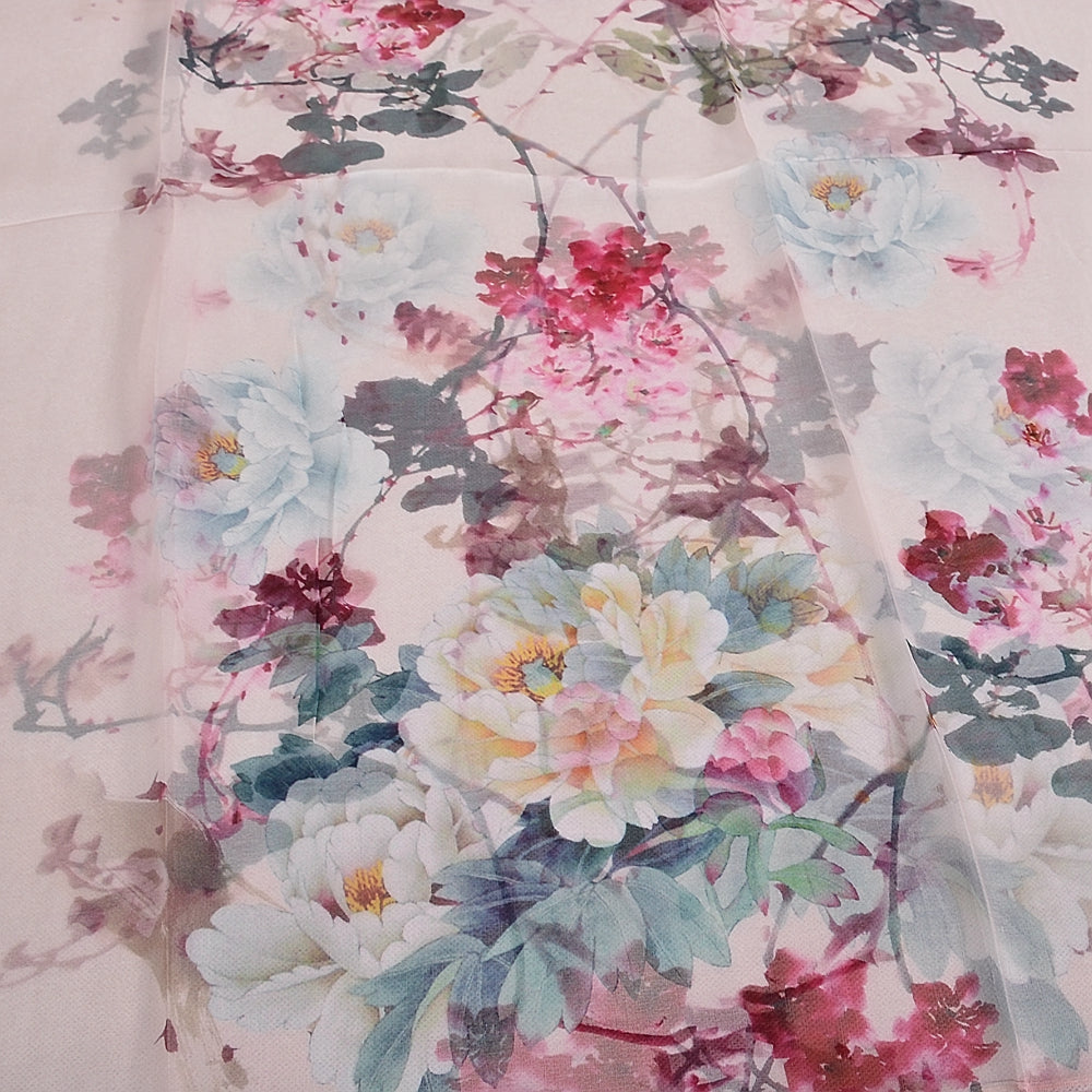 Blue Orange Mulberry silk chiffon scarf 180*65cm