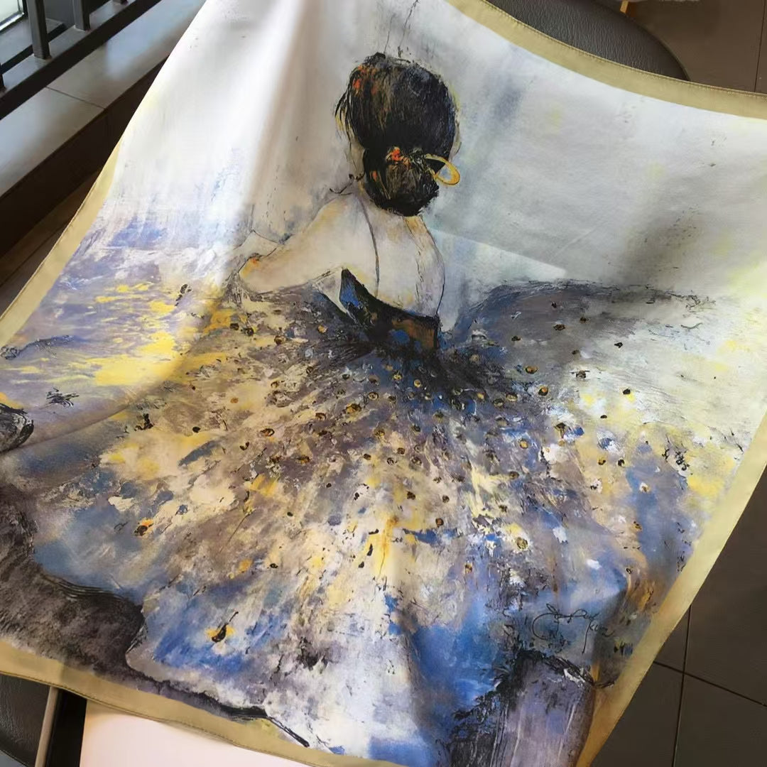 65*65cm 100% natural square silk scarf 65BH