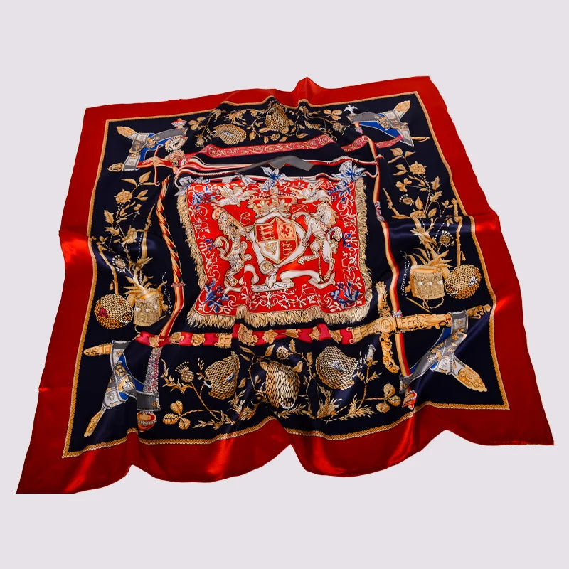 BYSIFA Khaki 100% Mulberry Silk Square Scarf 106*106cm