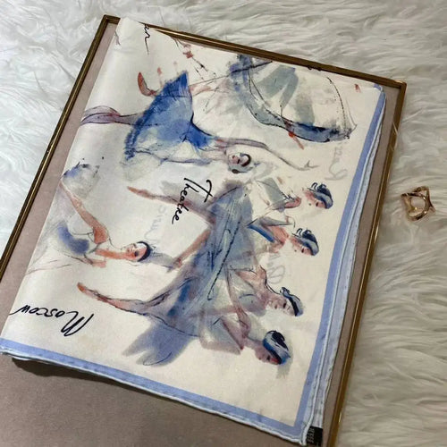 White 100% Silk Twill Scarf 70cm