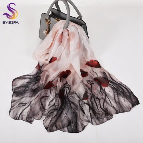 100% Mulberry silk chiffon long scarf 180*65cm