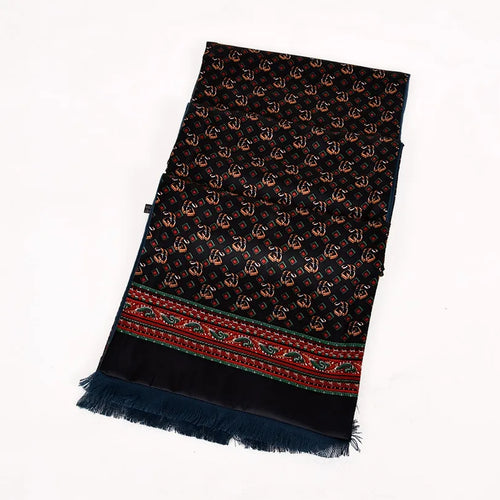 Men Business Black Silk Scarf 165*24cm