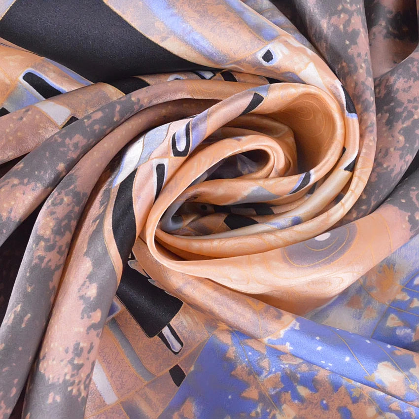 90*90cm Khaki 100% Natural Silk Scarf 90SY