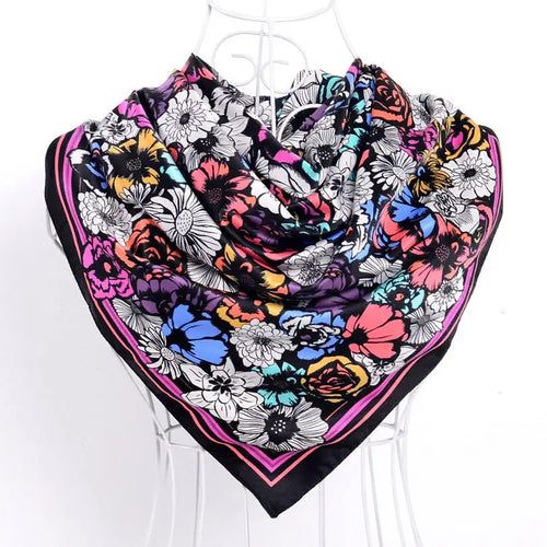 Women Matt Satin Square Scarf 90*90cm