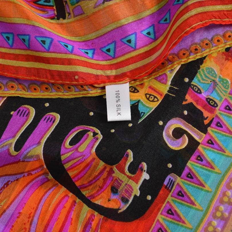 Bysifa Black Cats Women Mulberry Silk Scarf 176*110cm