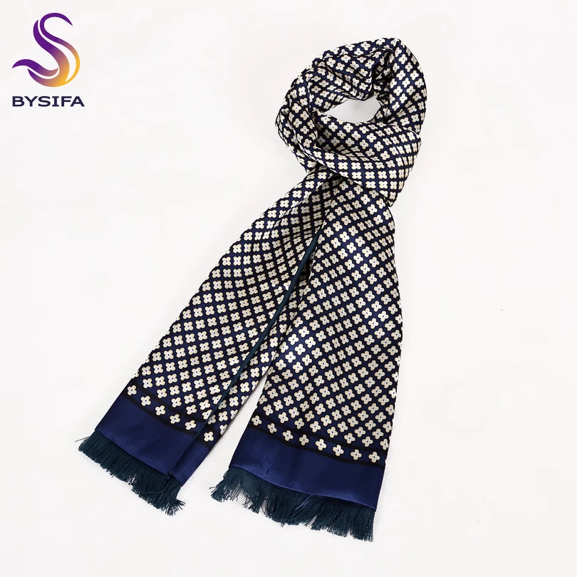 100% Silk Male Business Long Scarf 165*24cm
