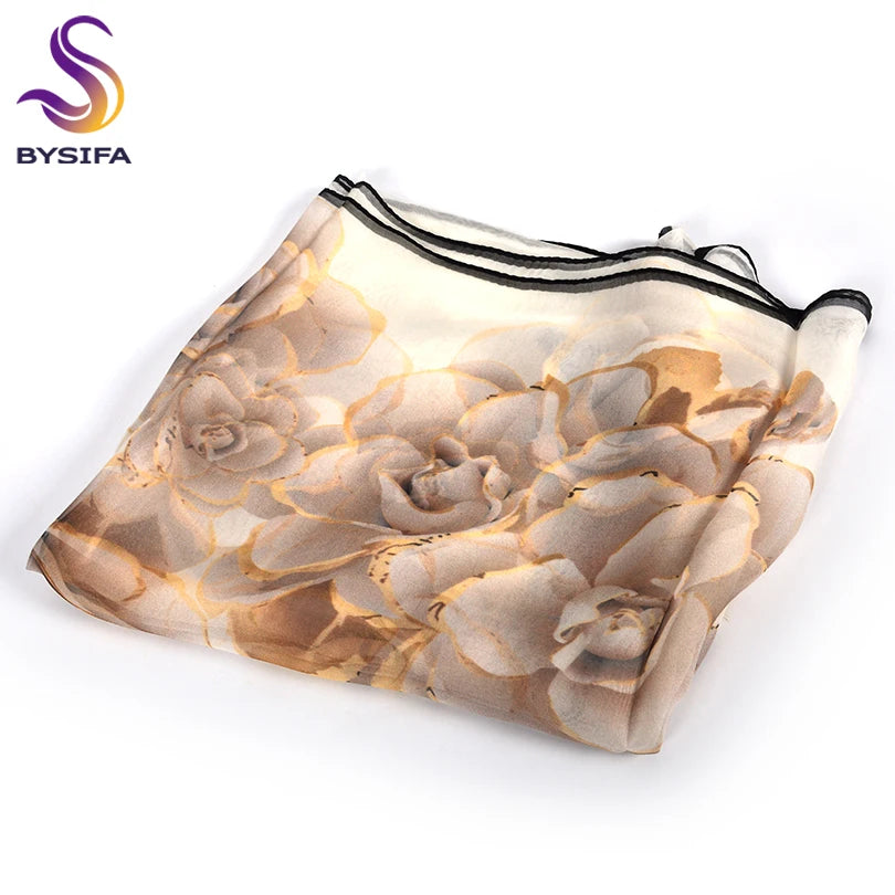 100% Mulberry silk chiffon long scarf 180*65cm