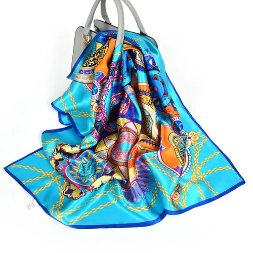 90*90cm Khaki 100% Natural Silk Scarf 90SY