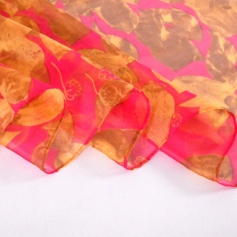 BYSIFA Summer Women's Mulberry Silk Chiffon Scarf 180*110cm