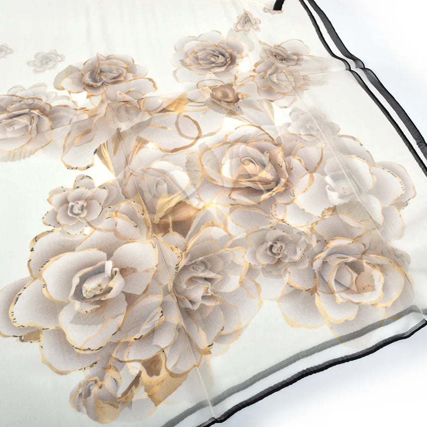 100% Mulberry silk chiffon long scarf 180*65cm