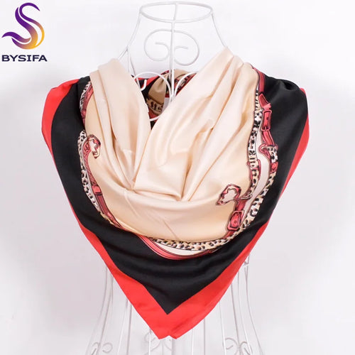 Women Matt Satin Square Scarf 90*90cm