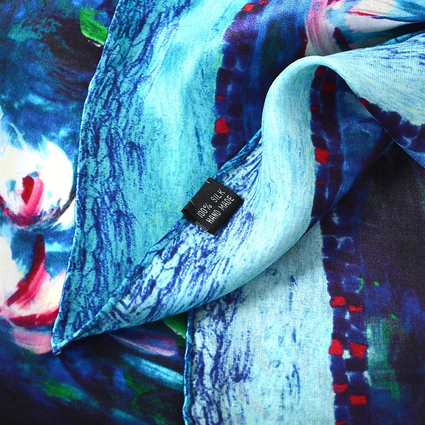 Women 100% Pure Silk Square Scarf 90*90cm