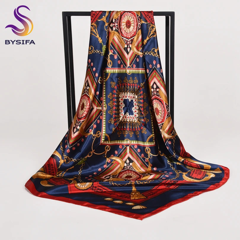 90*90cm Women Satin Square Scarf 2026-3