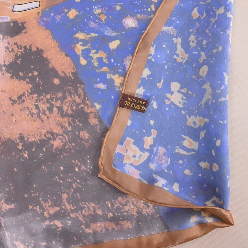 90*90cm Khaki 100% Natural Silk Scarf 90SY