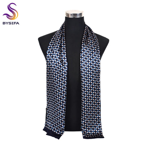 New Silver Grey Man 100% Silk Scarf 160*26cm