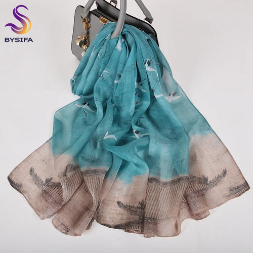 100% Mulberry silk chiffon long scarf 180*65cm