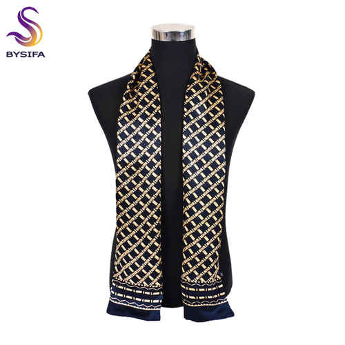 New Silver Grey Man 100% Silk Scarf 160*26cm