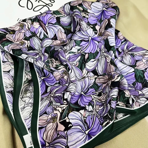 Light Green Natural Silk Scarf 65*65cm