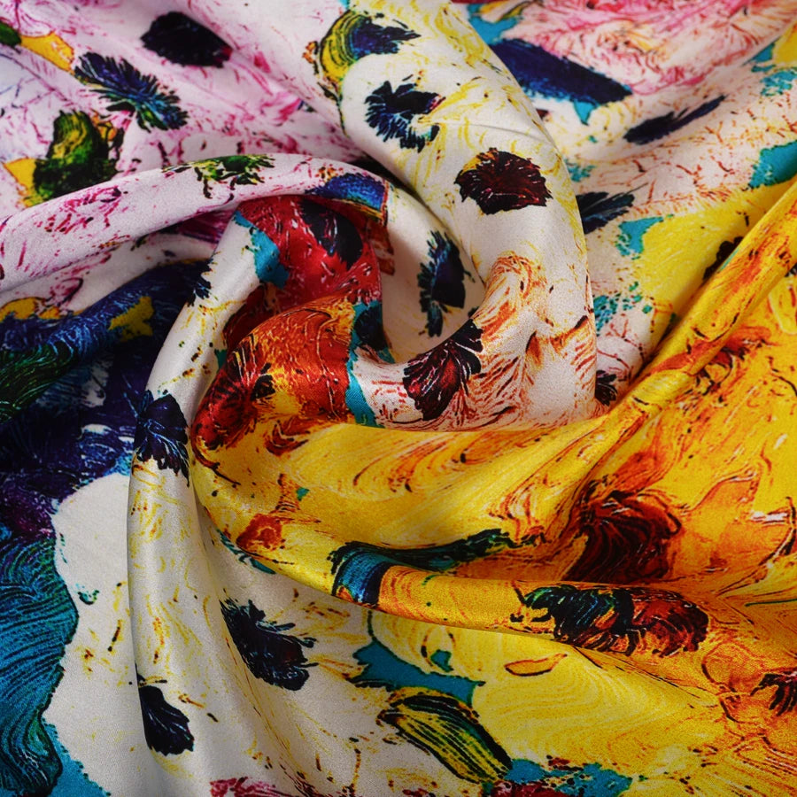 2024-HH Luxury Grey Pink Women Mulberry silk Scarf 175*52cm