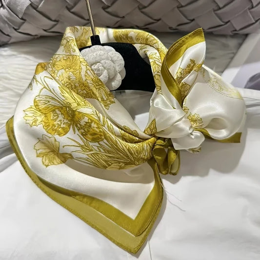New Gold 100% Silk Scarf 65*65cm