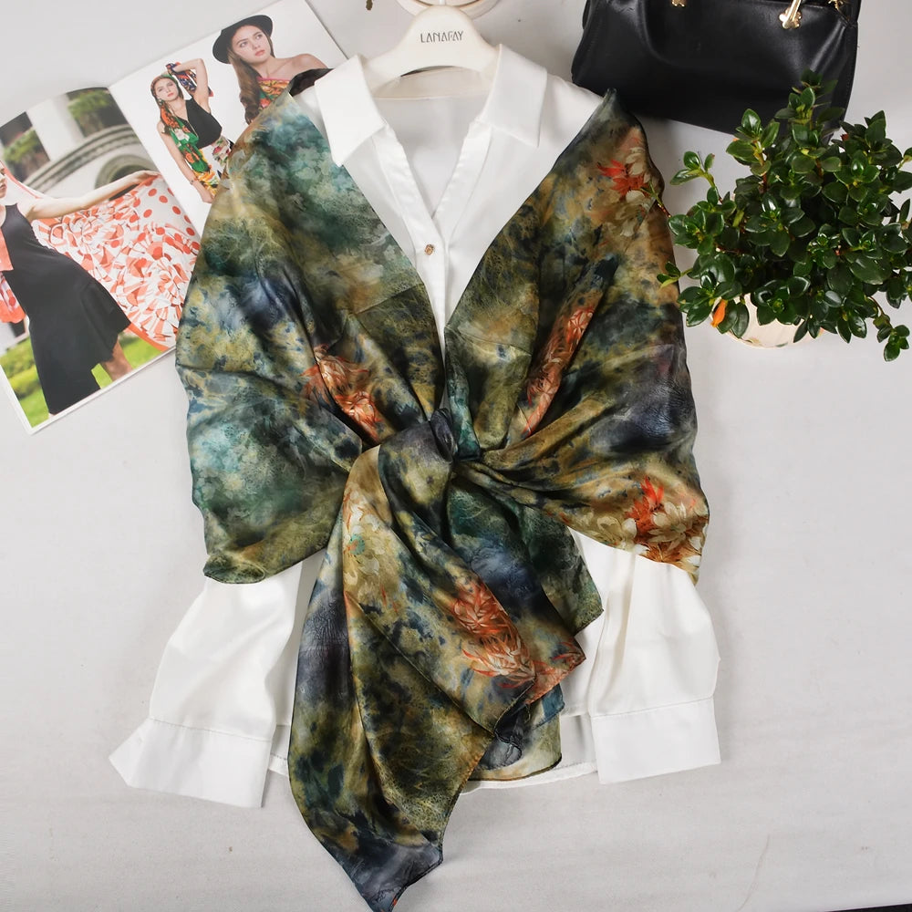 2026 New 100% Mulberry Silk Scarf 176*110cm